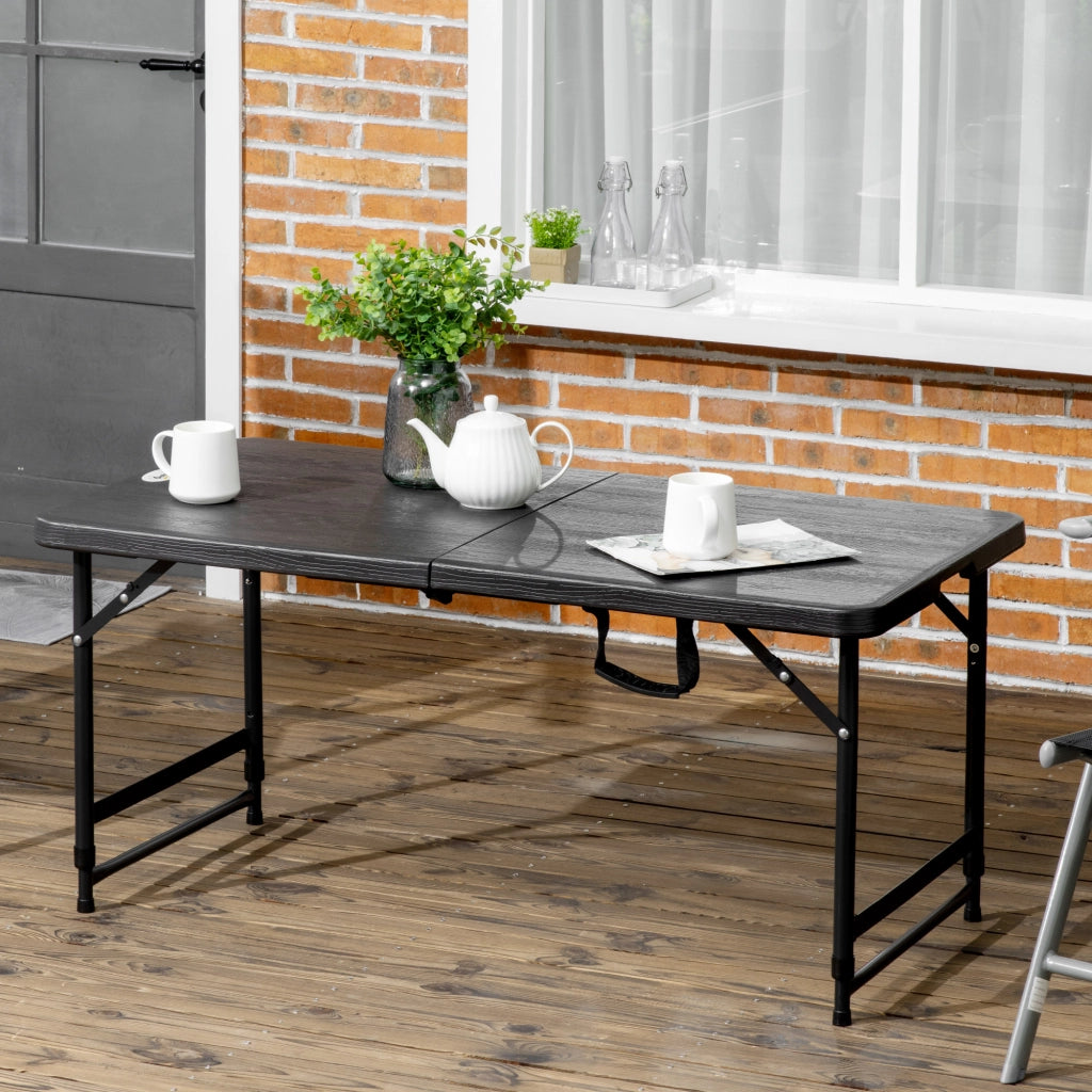 Tavolo da pranzo pieghevole per esterno ¨C Minimal ¨C Grigio scuro, acciaio, 118x60x56-74 cm