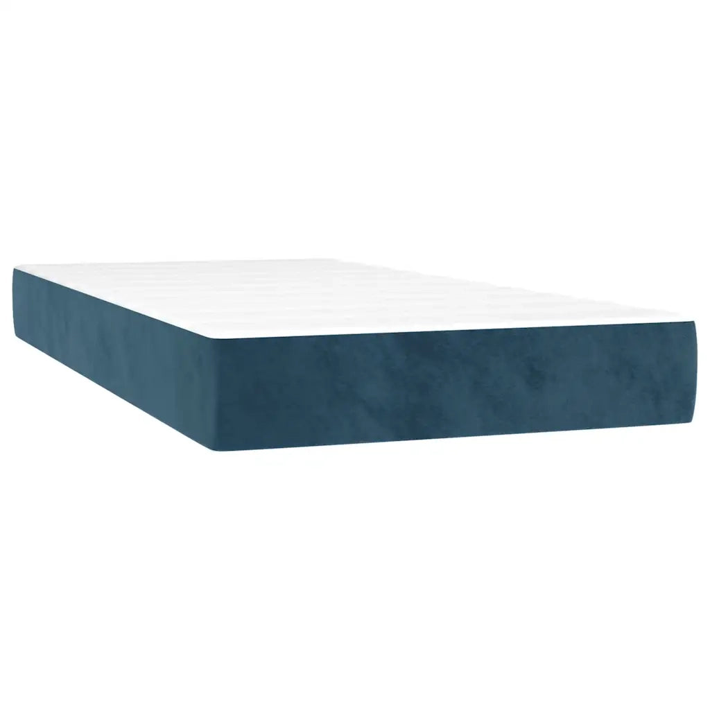 Giroletto a Molle con Materasso Blu Scuro 200x200 cm in Velluto 3129415