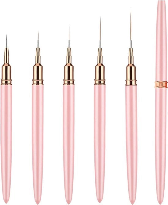 Set di 5 punte per unghie con punte francesi - 4-8mm - punte sottili - rose - set di 5 punte per unghie