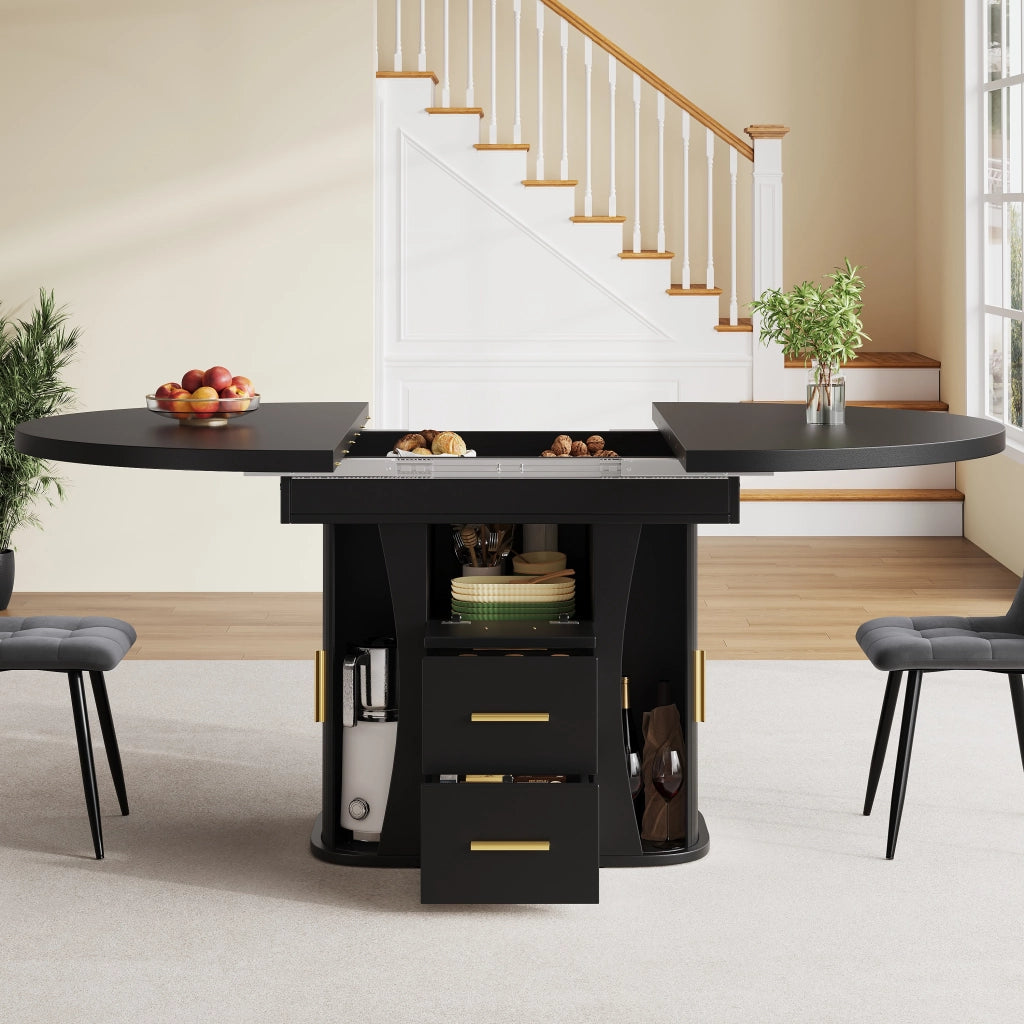 TAVOLO allungabile 118-158 cm MDF nero