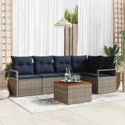 Set Divano da Giardino con cuscino 6 pcs Grigio polyrattan 3347710