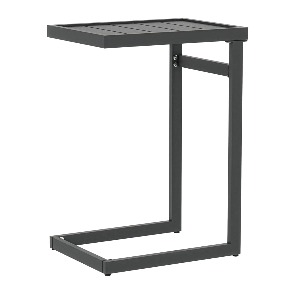 Tavolino da Giardino Gaby a Forma di C in Acciaio 58 x 40 x 30 cm - Grigio Antracite casa.pro