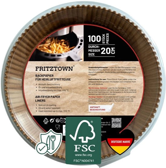 Papier per air fryer – 100 pezzi, 20 cm circolare
