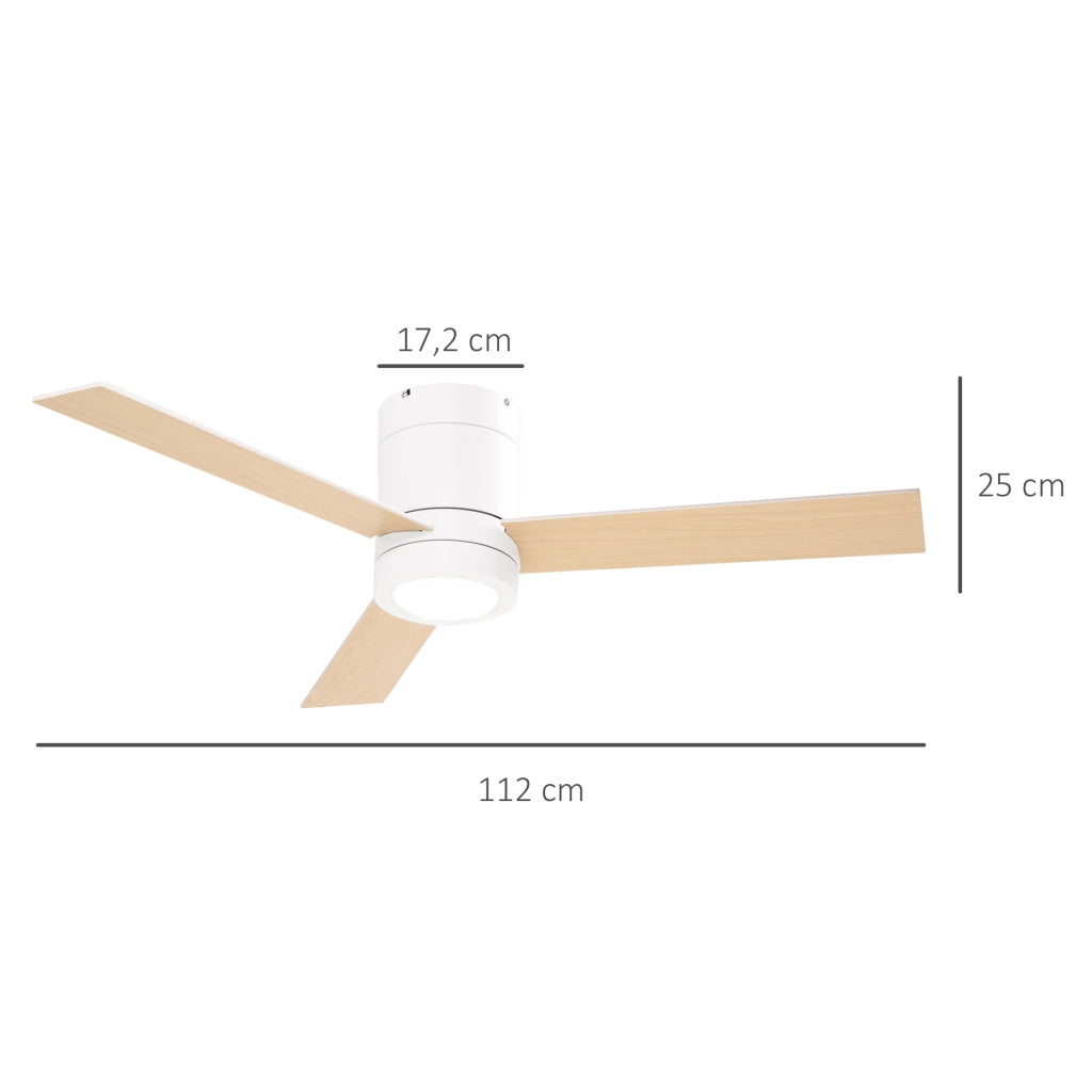 Ventilatore da Soffitto con Luce LED ¨C zephmum ¨C Bianco ?112x25 cm
