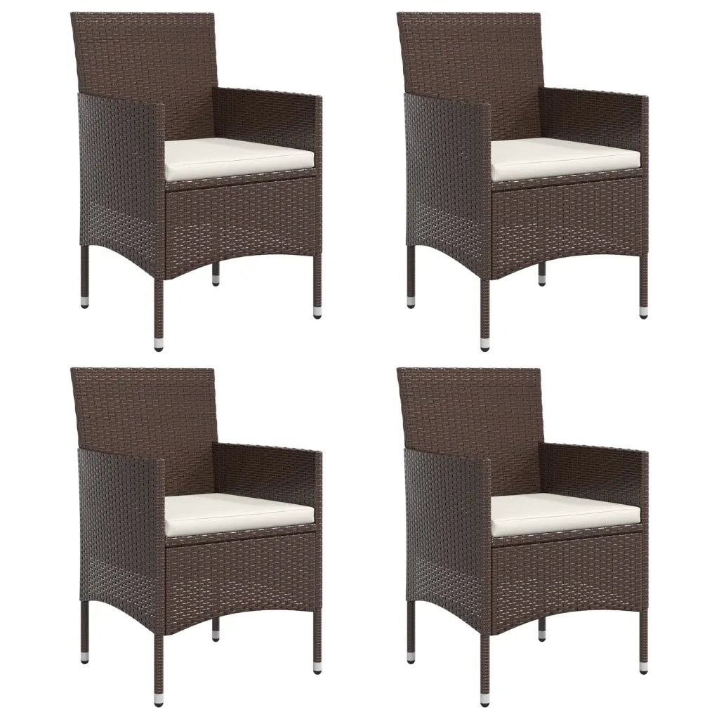 Set da Pranzo da Giardino 5 pz con Cuscini Marrone e Nero 3156628