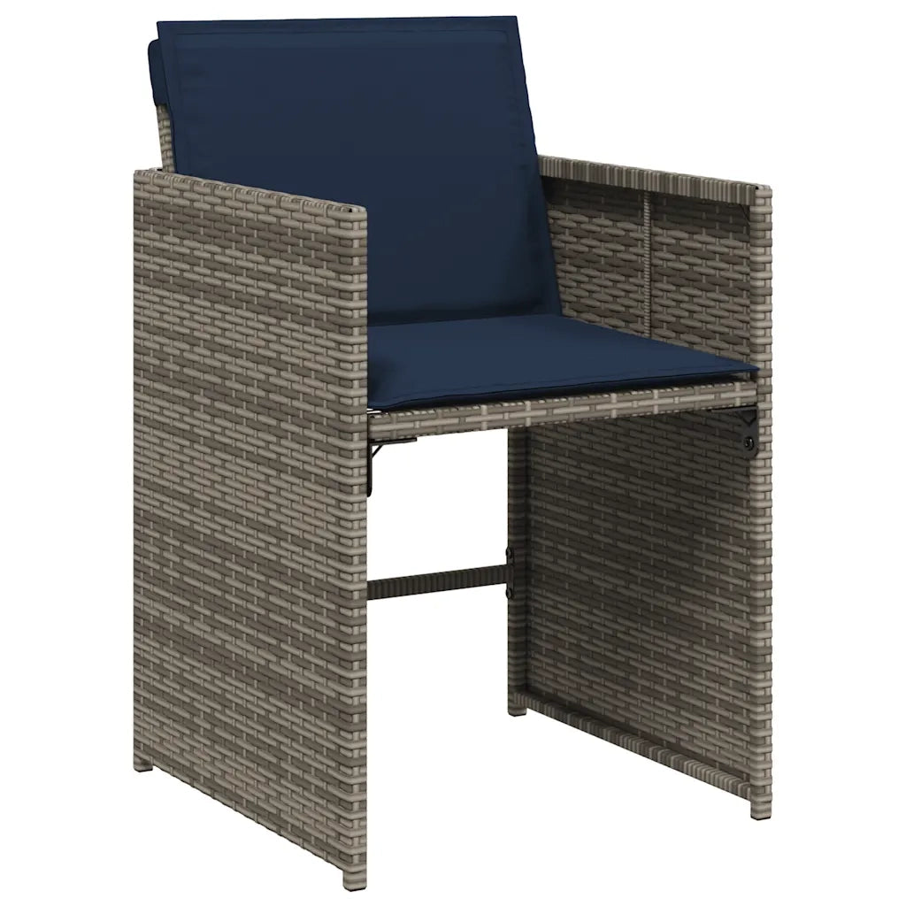 Set da pranzo da giardino da 17 pz con Cuscini in Polyrattan Grigio 3278196