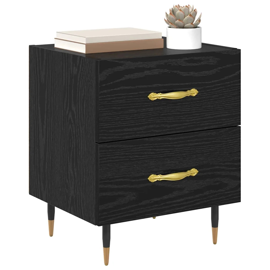 Armadio da Notte 2 pcs Rovere Nero 40 x 35 x 47,5 cm 881982