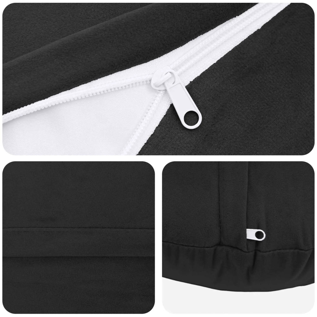 Federa 2 pcs HEERLEN Nero Ø 50 cm Velluto 922543