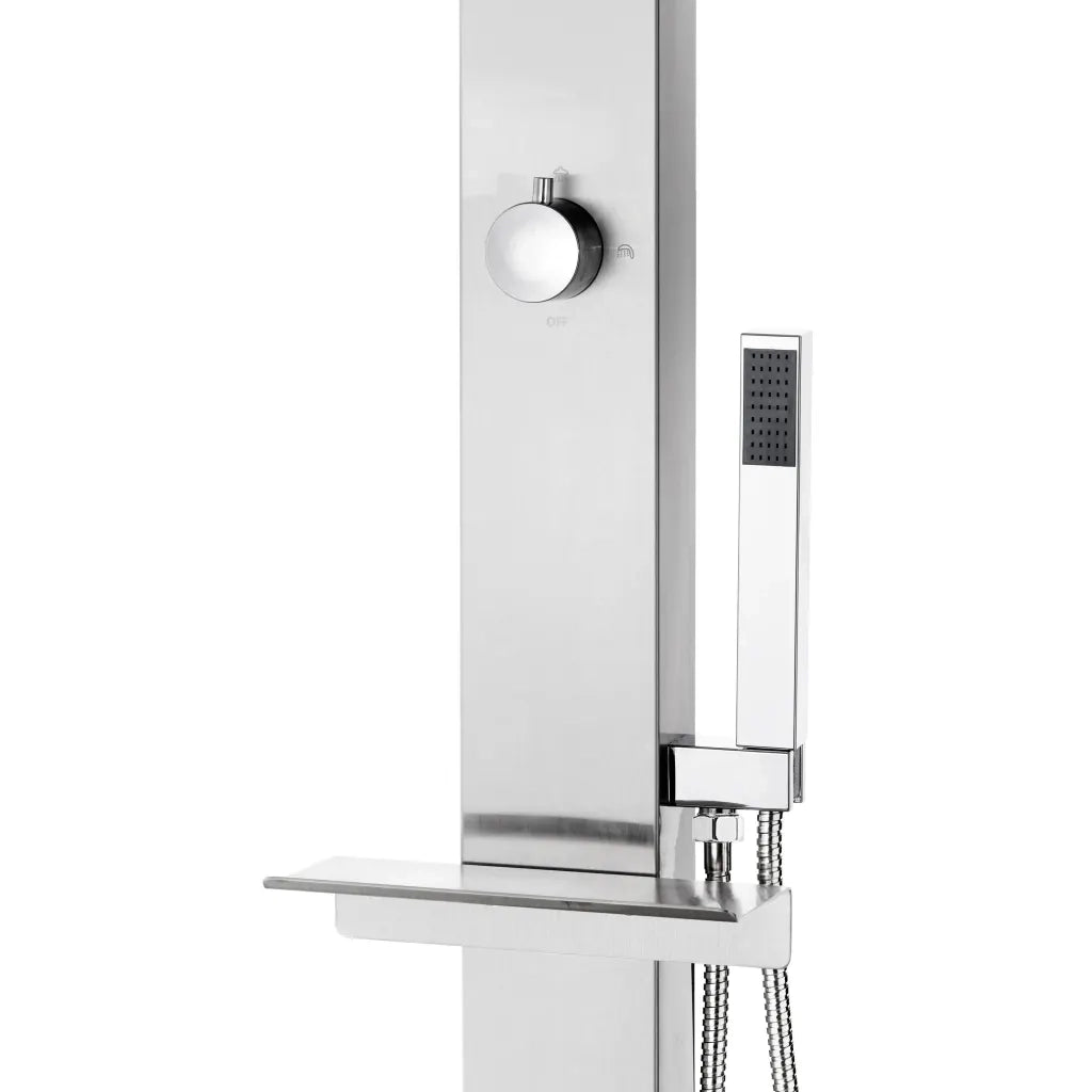 Doccia da Giardino con Base Grigia 225 cm in Acciaio Inox CFW4846117
