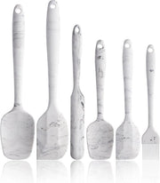 Set di spatole in silicone, disegno marmo, 6 pezzi, spatola non adesiva con nucleo in acciaio inossidabile, spatola resistente al calore, set di accessori da cucina per cucinare, cuocere e mescolare
