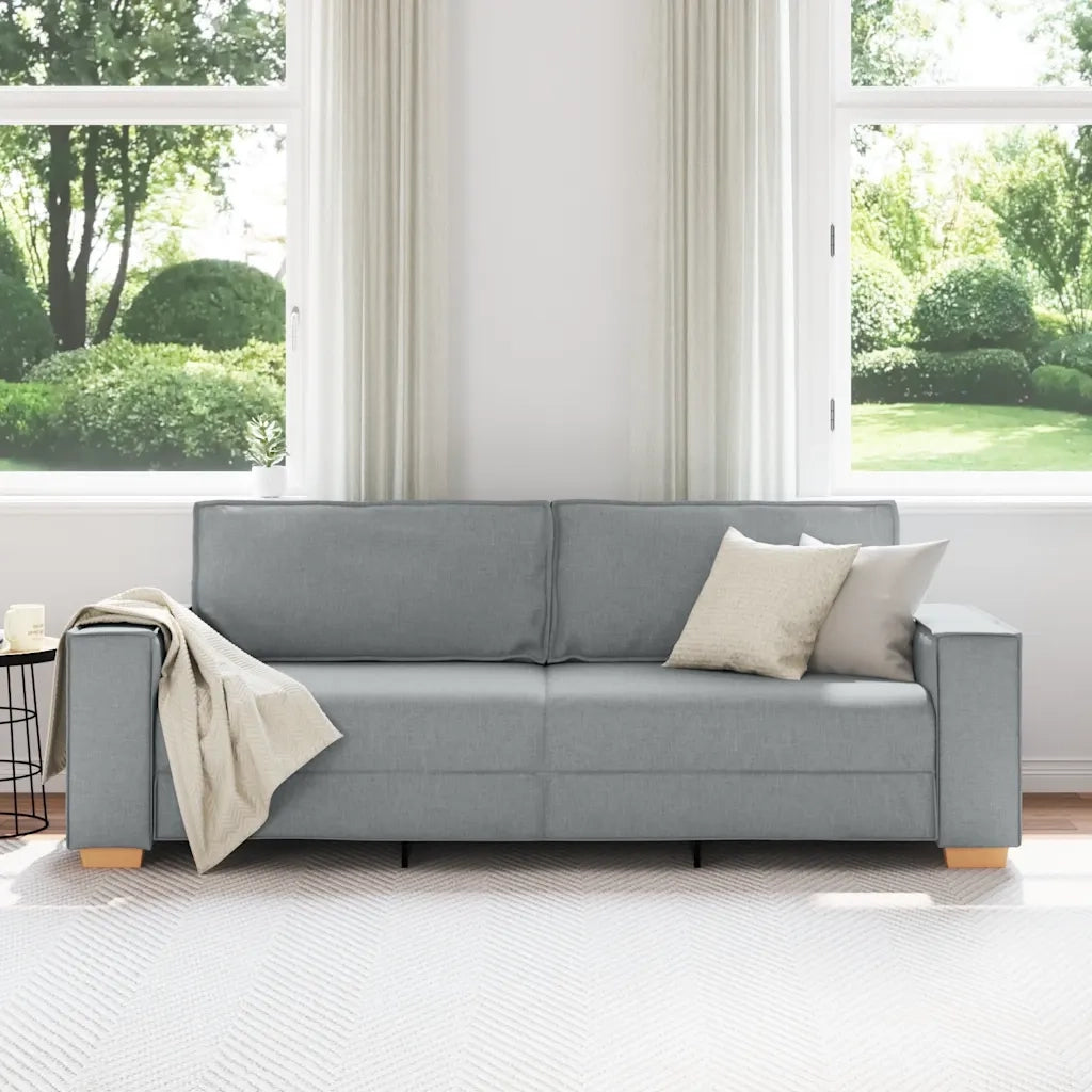 Divano a 3 posti Grigio Chiaro 220x78x84 cm Tessuto 4104990