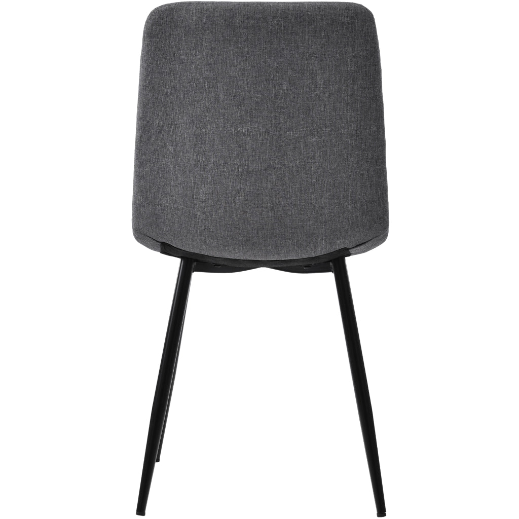 Sedia da pranzo (4 pezzi), grigio scuro, set di 4 sedie di design imbottite con schienale, seduta in lino, struttura in metallo
