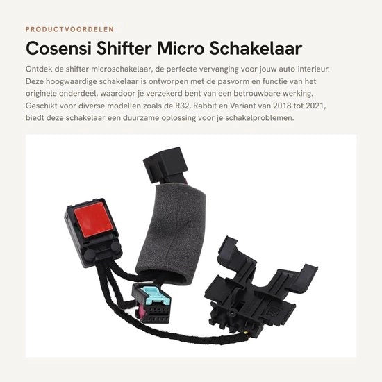 Vario Schakelaar Micro per Auto - Sostituzione - Duraturo - Standard - Interno Auto - Adatto per R32, Rabbit, Variant, Novo