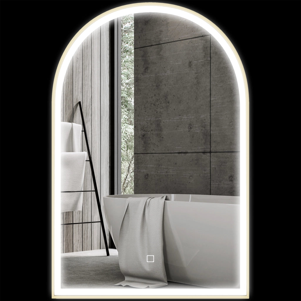 Specchio LED da Bagno ¨C zephmum ¨C Bianco, Alluminio, 90x60cm