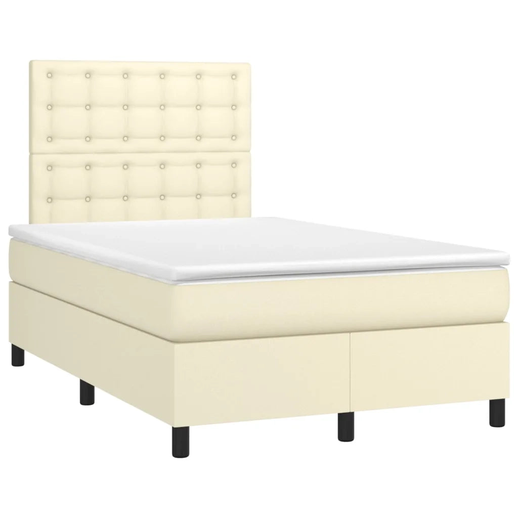 Giroletto a Molle con Materasso Crema 120x200 cm in Similpelle 3142835