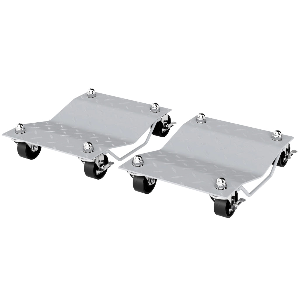 Cric Carrello Sollevatore Auto 2 Pezzi ¨C Xylo ¨C con 4 Ruote Grigio 40,5x30x13,5 cm