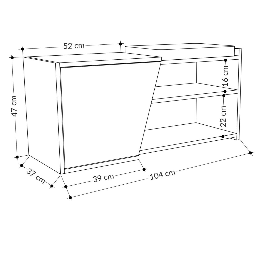 Mobile Portascarpe Neneng, Scarpiera 2 Ripiani, 104x47x37h cm Marrone Quercia