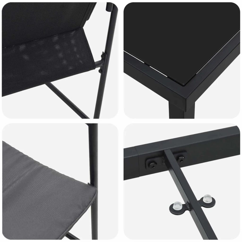 Set da Pranzo per Giardino 5 pcs Nero e antracite 3448903