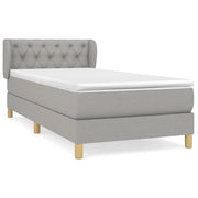 Letto singolo | Letto per adulti | Giroletto a Molle con Materasso Grigio Chiaro 80x200 cm Tessuto