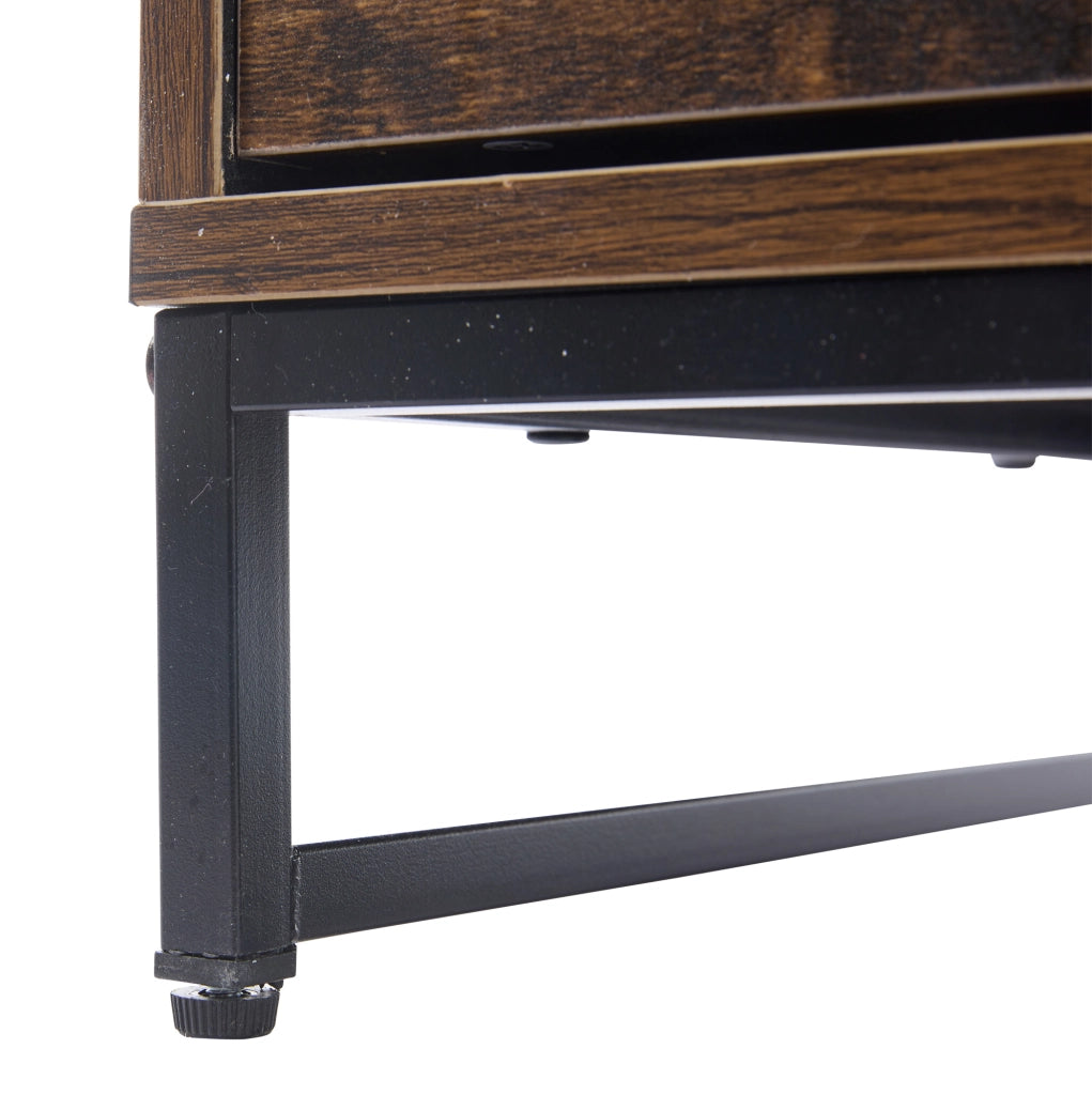 Vetrina 80x40x138 cm con illuminazione LED in MDF; nero e naturale