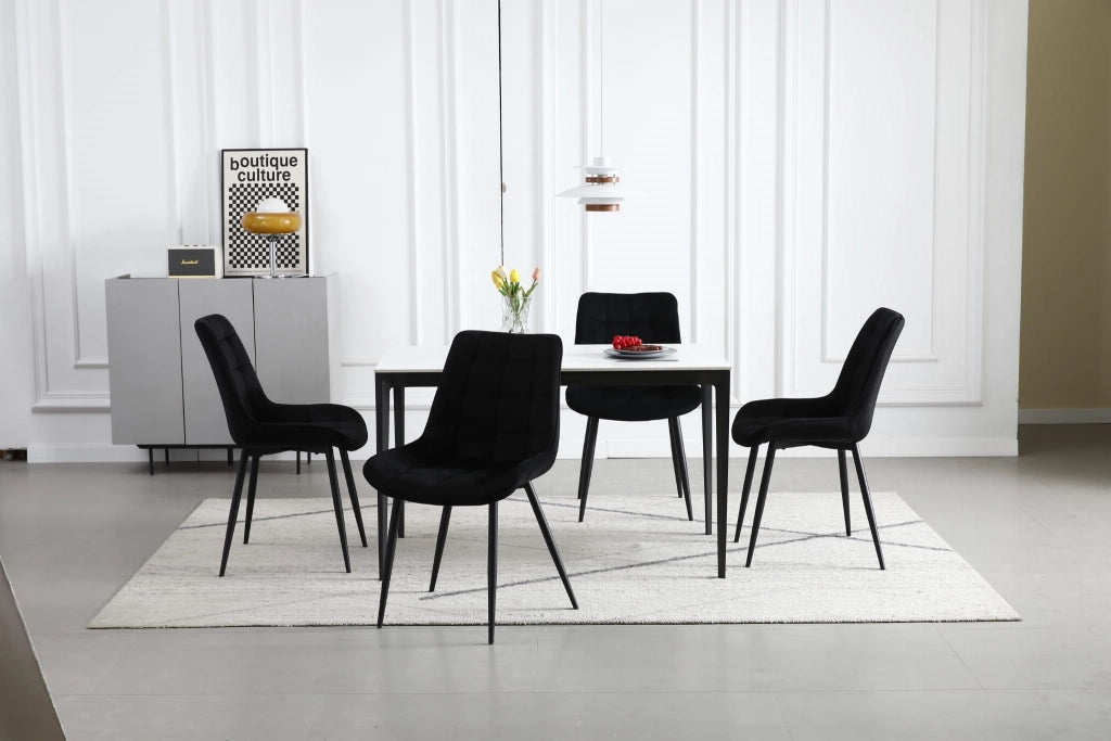 Sedia VALORA BERA - Design moderno in velluto nero x2