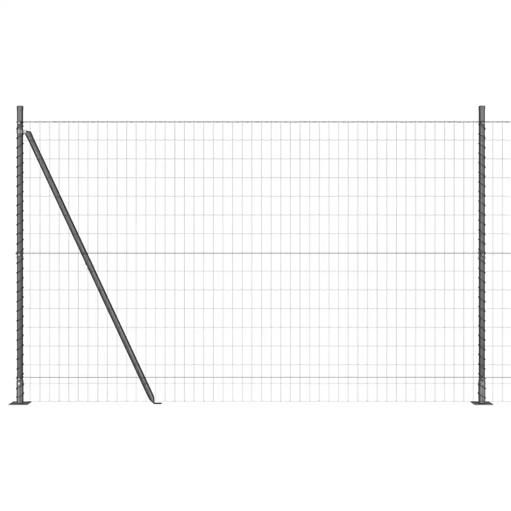 Recinzione con Posto Grigio 1,5 x 10 m Acciaio e PVC 3350913