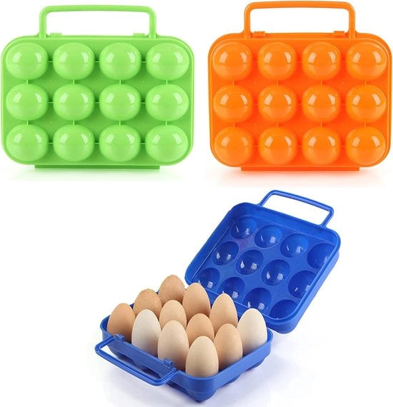 3 scatole per uova portatili in plastica, contenitore per uova con maniglia, anti vibrazioni, anti shock, per trasporto all'aperto, barbecue, campeggio