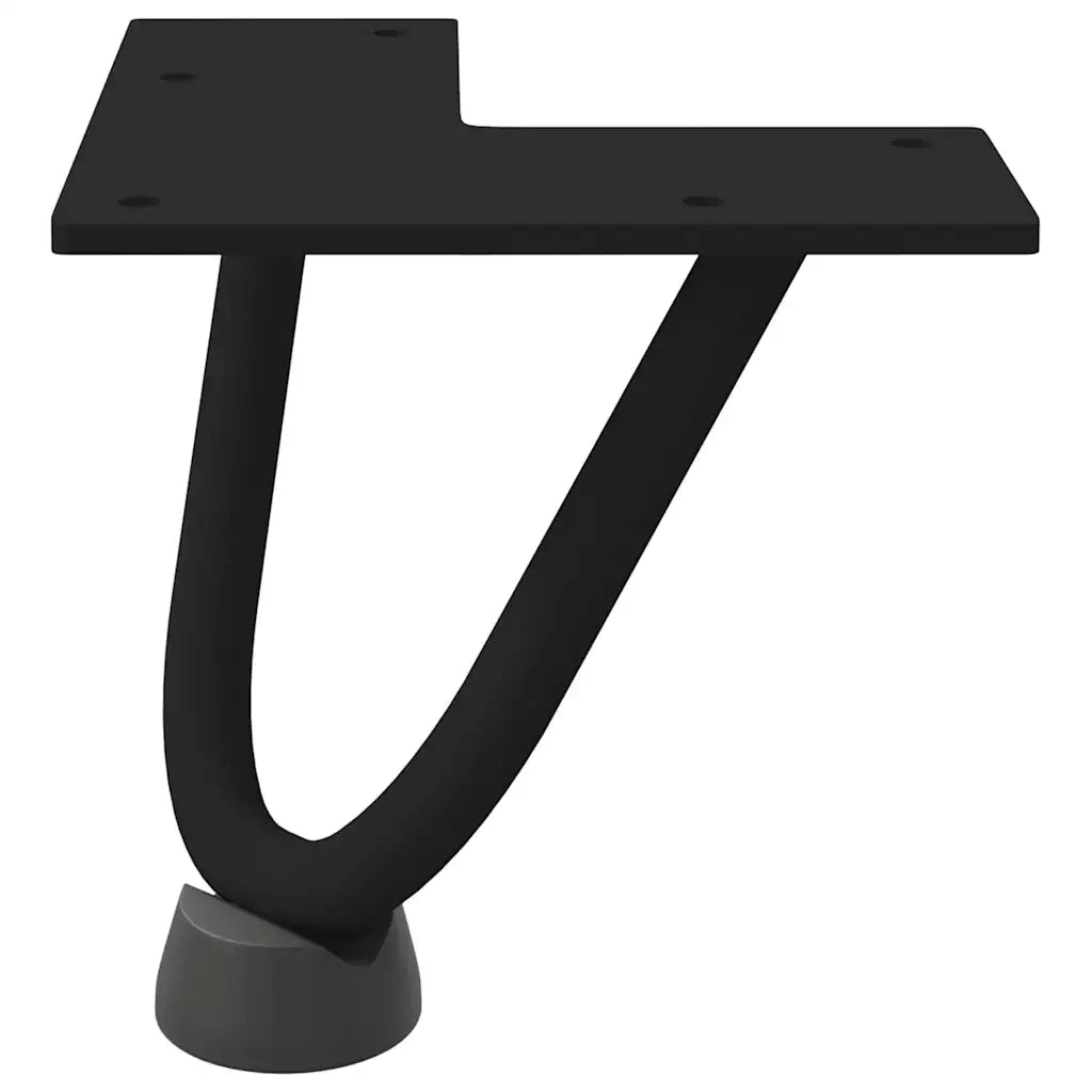Gambe a forcina per tavolino da caffè 4 pz nere 10 cm in acciaio massiccio 4012408