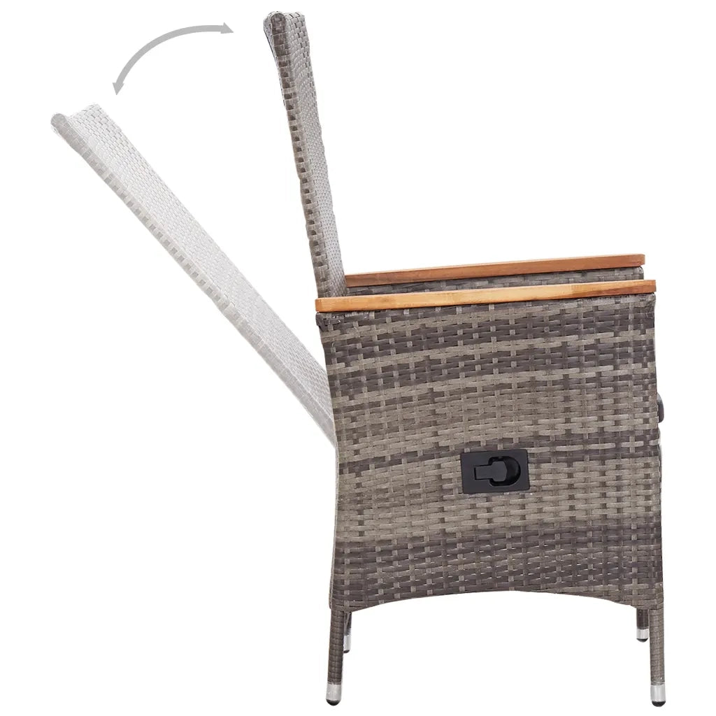 Set da Pranzo da Giardino 7 pz con Cuscini Grigio 3099452