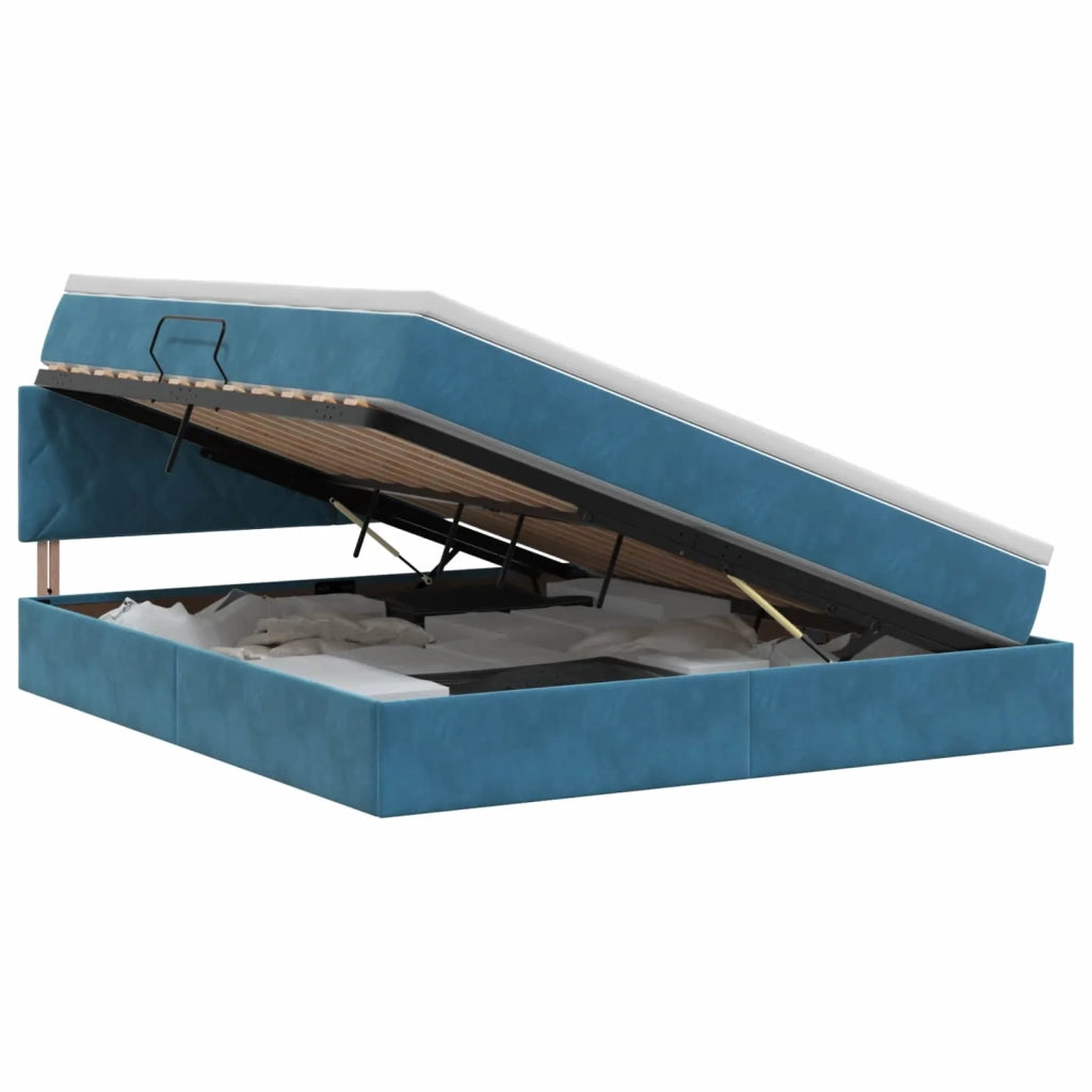 Letto con Contenitore Blu Scuro 180 x 200 cm Velluto 3458887