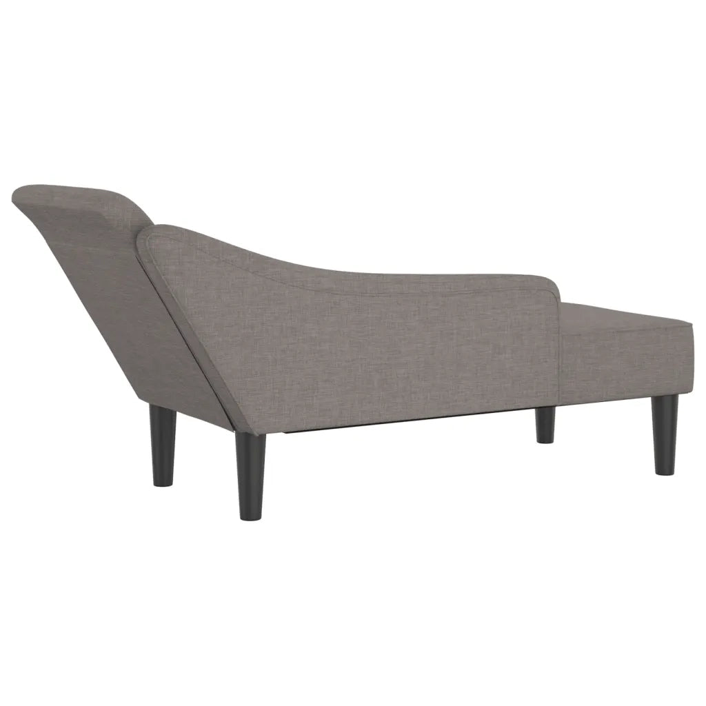 Chaise Longue con Cuscini Tortora in Tessuto 4007601