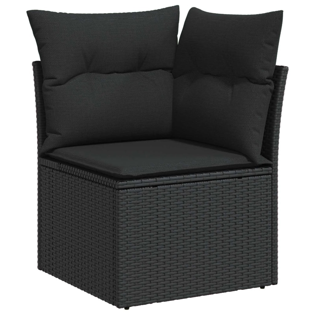 Set Divano da Giardino con archiviazione 7 pcs Nero Poly Rattan 3358812