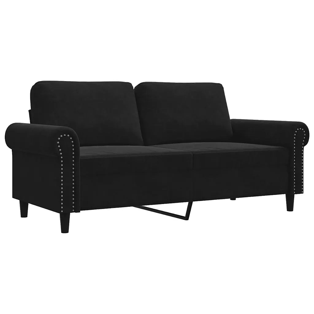 Divano a 2 Posti-Sofa 2 Posti Nero 140 cm in Velluto 256070