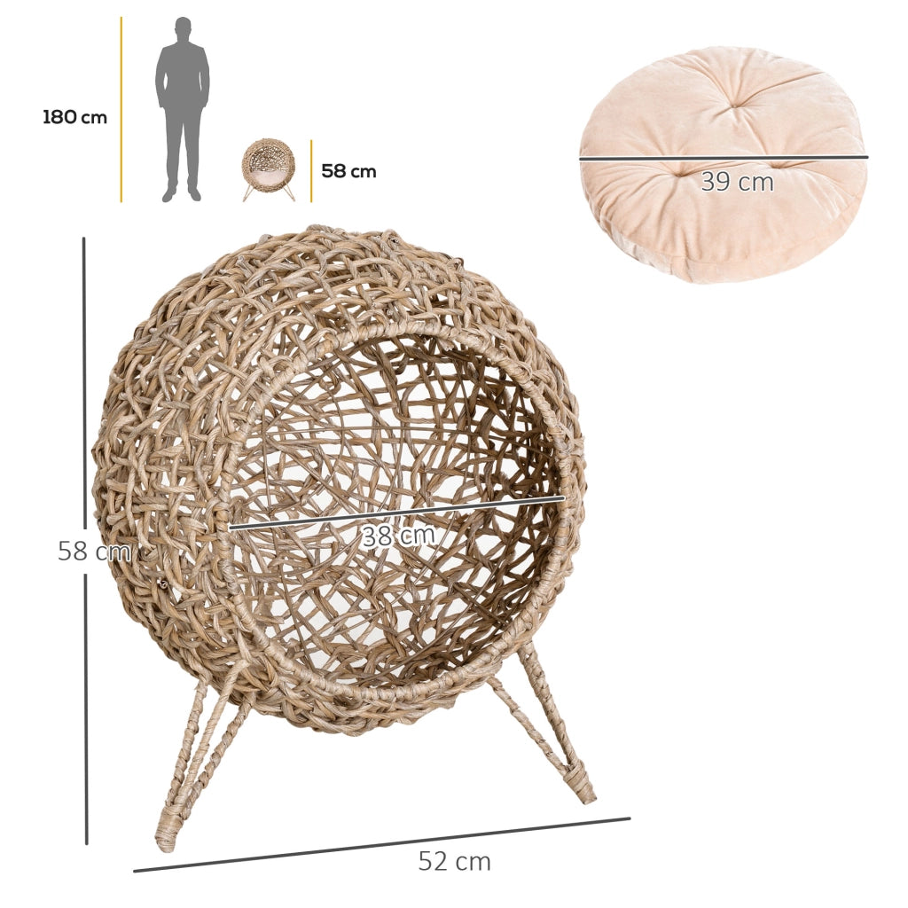 Letto per gatti ¨C zephmum ¨C beige, ?52x58 cm, con cuscino