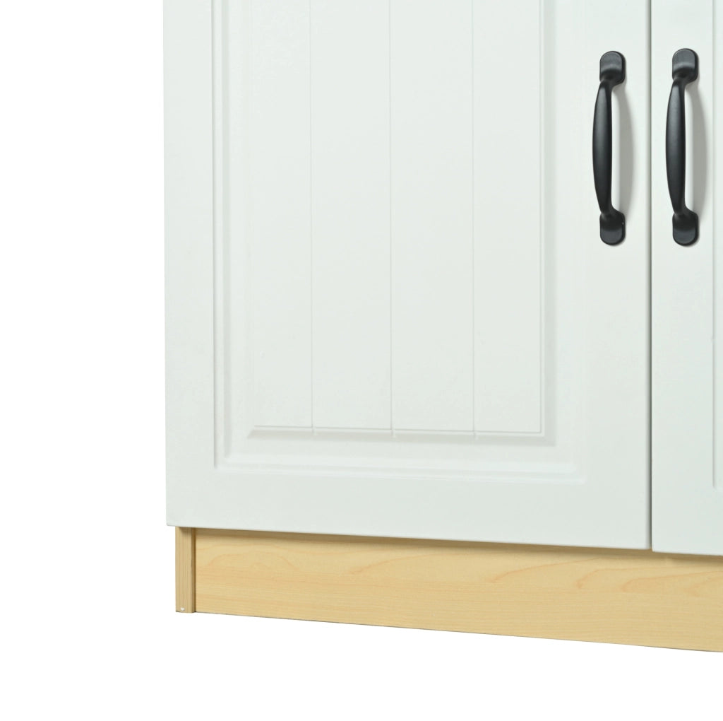 Credenza sideboard 160 cm con 4 cassetti e 4 ante; ripiani interni; MDF bianco