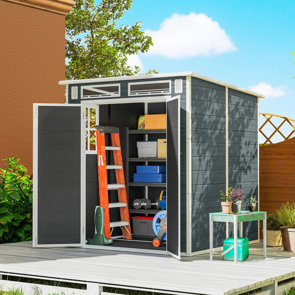 Casetta da Giardino in Resina ¨C Xylo ¨C Grigio 3,3 m2 con Plancher