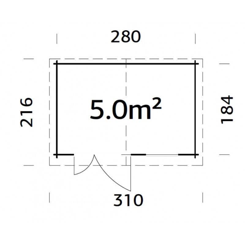 Casetta in legno impregnato 296x200 cm pareti 19 mm con finestra  Esterni da Vivere Pablo 3