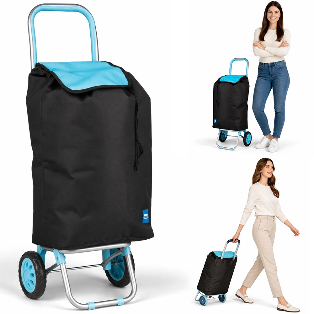 Carrello Poseidon Blu con Interni Termici Trolley Frigo 35L Ruote 36x30x90cm
