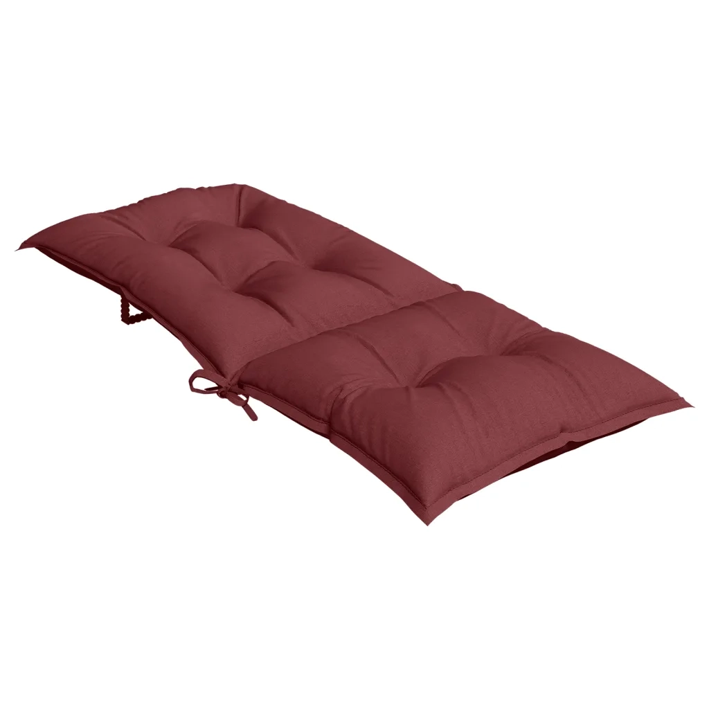 Cuscini Sedia Schiena Alta 2 Rosso Vino Mélange 120x50x7 cm 4002373