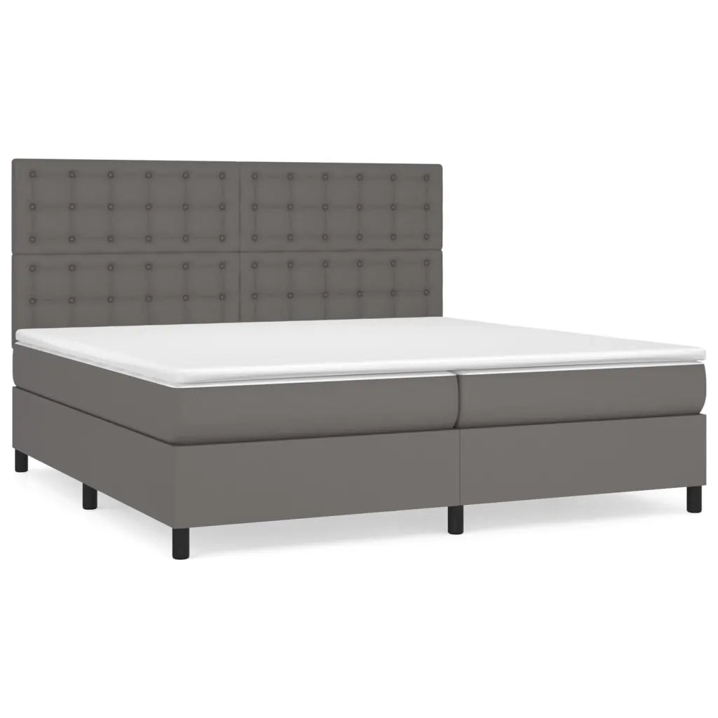 Giroletto a Molle con Materasso Grgio 200x200 cm in Similpelle 3142867