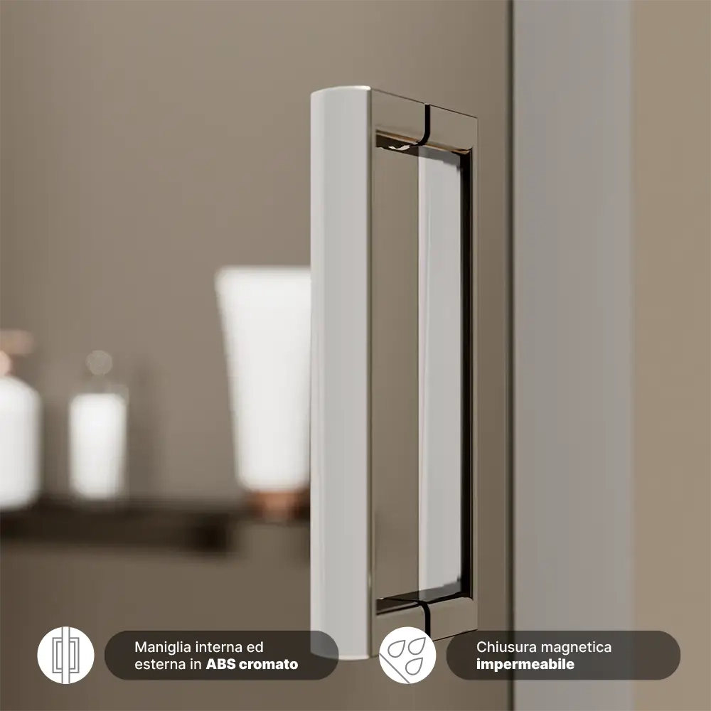 Porta doccia 145 cm scorrevole reversibile vetro 6mm trasparente h190 | Sicily