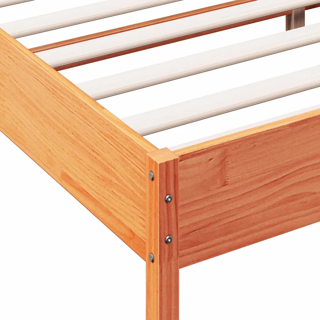 Giroletto senza Materasso Marrone Cera 180x200 cm Legno di Pino