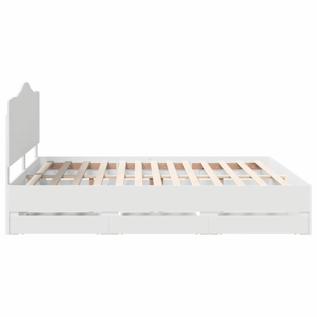 Struttura del letto-Giroletto-Rete del Letto Bianco 180 x 200 cm Legno Ingegnerizzato 580080