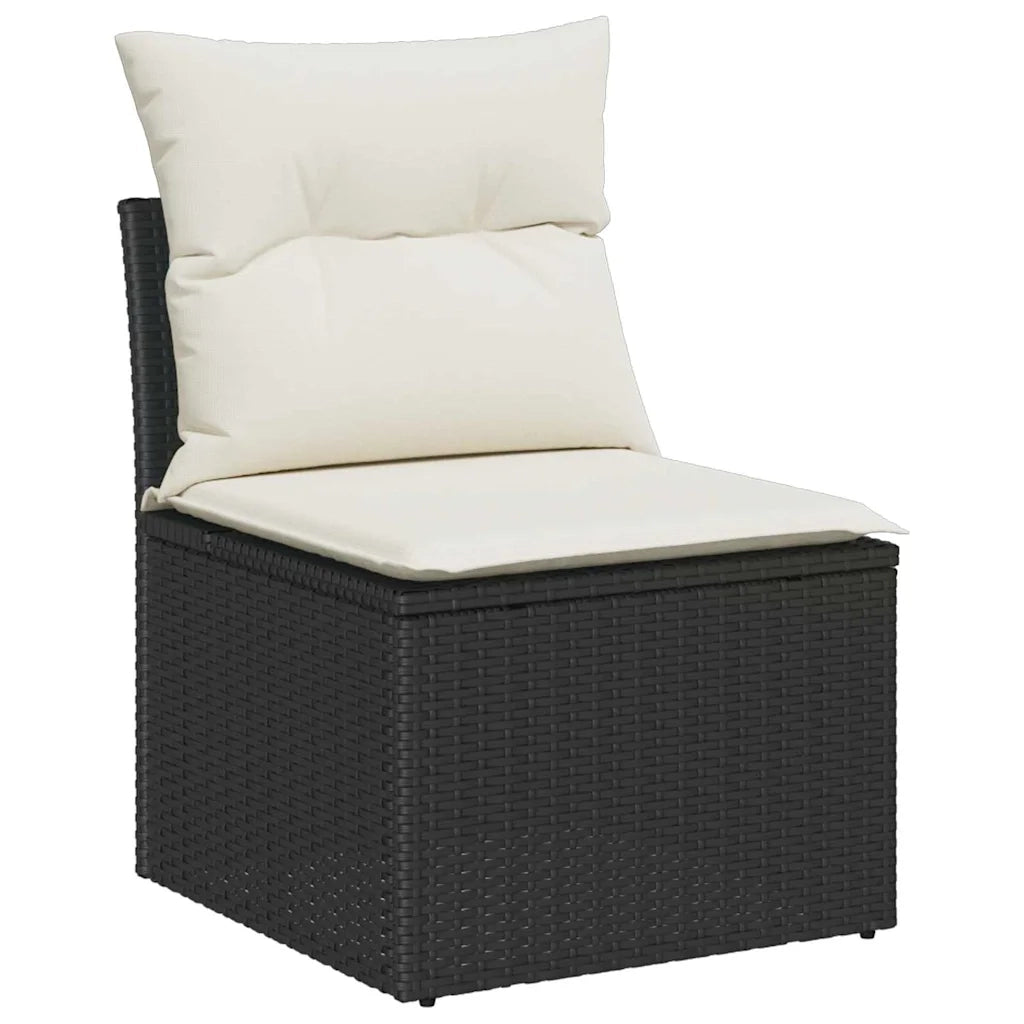 Set di divani con cuscino 10 pcs Nero Polyrattan 3346217
