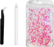Set di accessori DIY per decorare con perle miste e pietre di strass con pennarelli, pinzette e adesivi