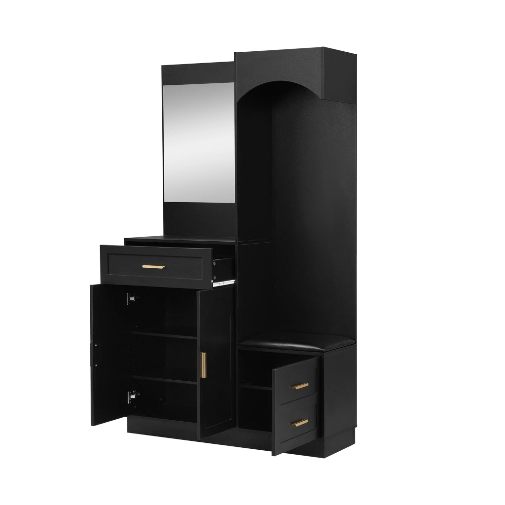Armadio Ingresso con Specchio e Scarpiera ¨C MINIMAL ¨C Bianco, Legno