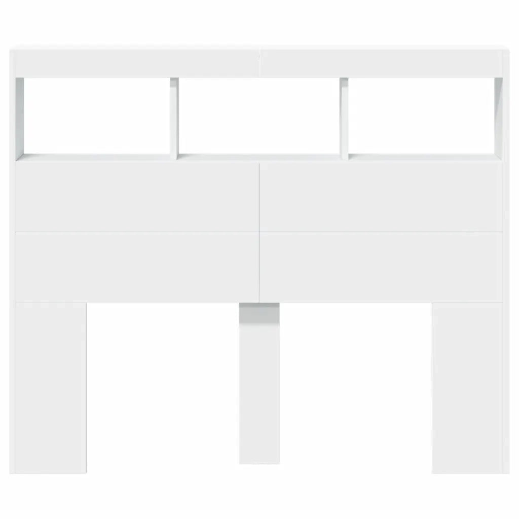 Testiera | Testata con Contenitore a LED Bianca 120x17x102 cm