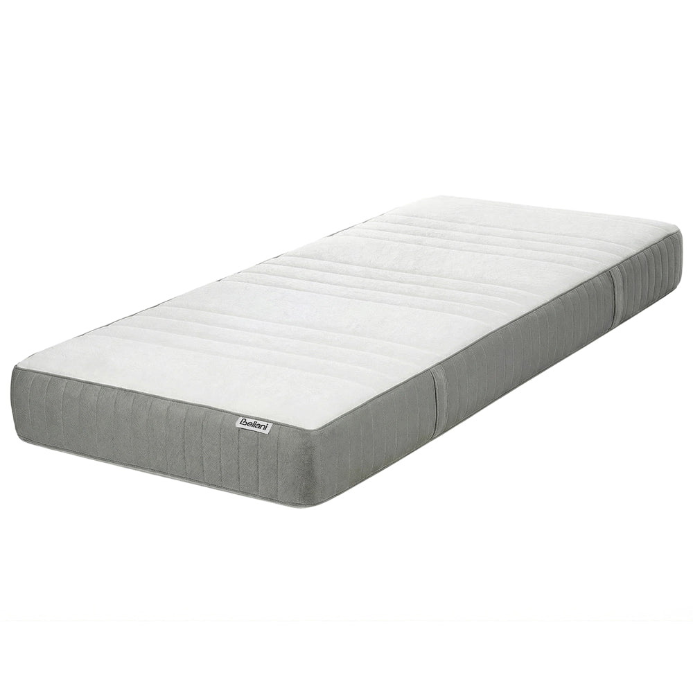 Materasso EU Duro 90 x 200 cm Bianco Grigio Schiuma Imbottitura Poliestere Sfoderabile