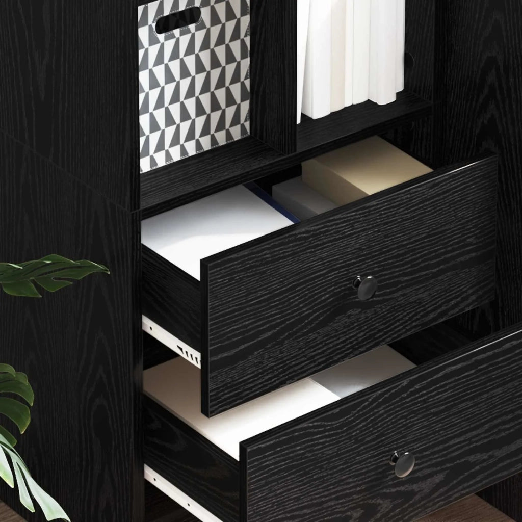 Credenza con cassetto Rovere Nero 45,5 x 34 x 127 cm 869363