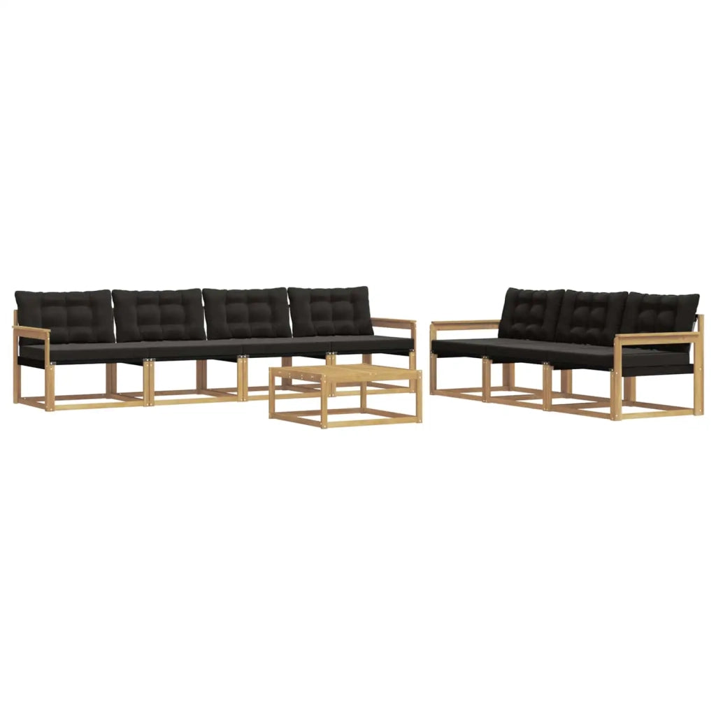 Set di divani da esterno 8 pz Bianco e nero 3388486